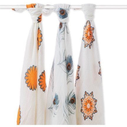 Aden and Anais - Bamboo swaddles (Mela 3 Pack) - swaddle - Aden and Anais - Afterpay - Zippay Carry Them Close
