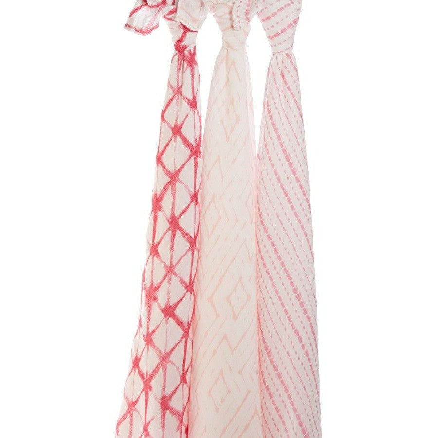 Aden and Anais - Bamboo Silky Soft Swaddles (Berry Shibori - 3 Pack) - swaddle - Aden and Anais - Afterpay - Zippay Carry Them Close