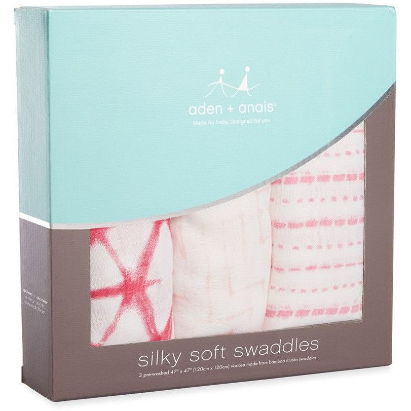 Aden and Anais - Bamboo Silky Soft Swaddles (Berry Shibori - 3 Pack) - swaddle - Aden and Anais - Afterpay - Zippay Carry Them Close