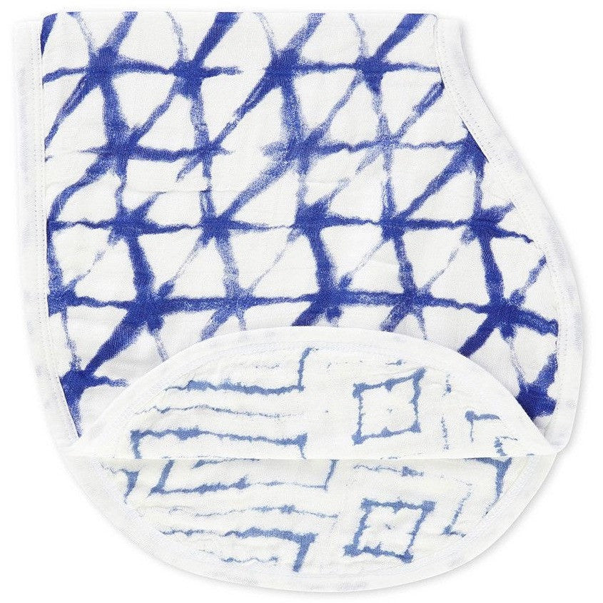 Aden and Anais - Silky Soft Burpy Bib (Single) - Indigo Shibori - Clothing - Aden and Anais - Afterpay - Zippay Carry Them Close