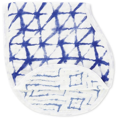 Aden and Anais - Silky Soft Burpy Bib (Single) - Indigo Shibori - Clothing - Aden and Anais - Afterpay - Zippay Carry Them Close