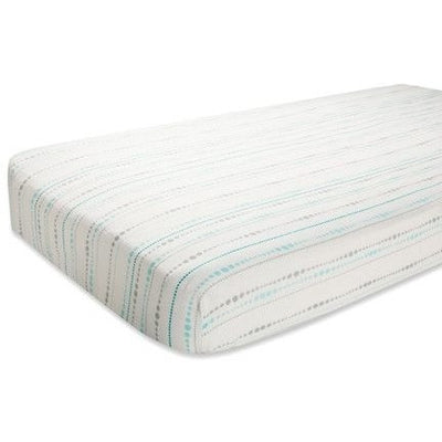 Aden and Anais - Cot Sheet - Bamboo Azure - nursery - Aden and Anais - Afterpay - Zippay Carry Them Close