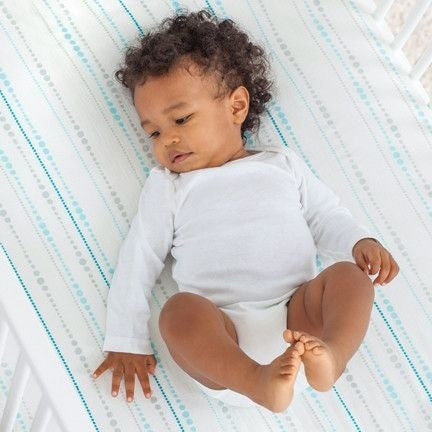 Aden and Anais - Cot Sheet - Bamboo Azure - nursery - Aden and Anais - Afterpay - Zippay Carry Them Close