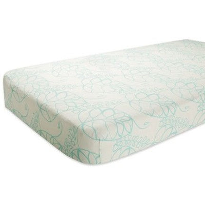 Aden and Anais - Cot Sheet - Bamboo Azure Leafy - nursery - Aden and Anais - Afterpay - Zippay Carry Them Close