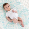 Aden and Anais - Cot Sheet - Bamboo Azure Leafy - nursery - Aden and Anais - Afterpay - Zippay Carry Them Close