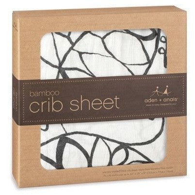 Aden and Anais - Cot Sheet - Bamboo Moonlight Leafy - nursery - Aden and Anais - Afterpay - Zippay Carry Them Close
