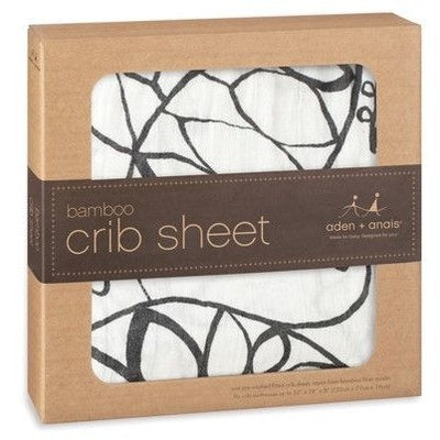 Aden and Anais - Cot Sheet - Bamboo Moonlight Leafy - nursery - Aden and Anais - Afterpay - Zippay Carry Them Close