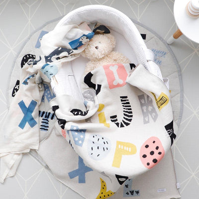 Di Lusso Living - Muslin Baby Swaddle Wrap - ABCD