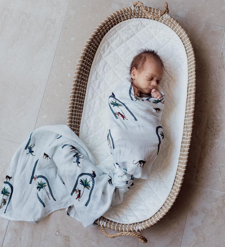 Snuggle Hunny Kids - Organic Muslin Wrap - Barbados Monkey