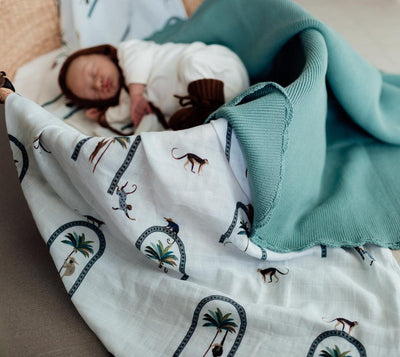 Snuggle Hunny Kids - Organic Muslin Wrap - Barbados Monkey