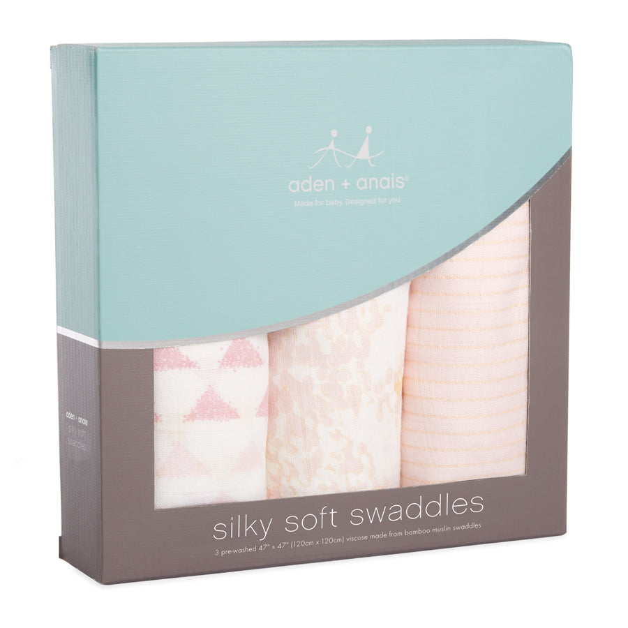Aden and Anais - Bamboo Silky Soft Swaddles - Metallic Primrose Birch 3Pack