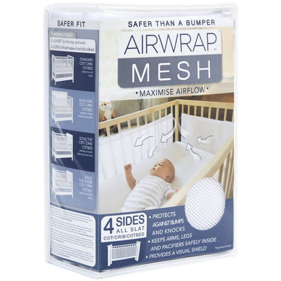 Airwrap Mesh Cot Liner - 4 Sides White - Bedding - Airwrap - Afterpay - Zippay Carry Them Close