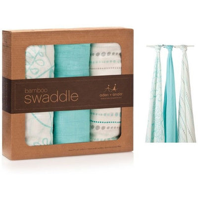 Aden and Anais - Bamboo swaddles (azure 3 Pack) - swaddle - Aden and Anais - Afterpay - Zippay Carry Them Close