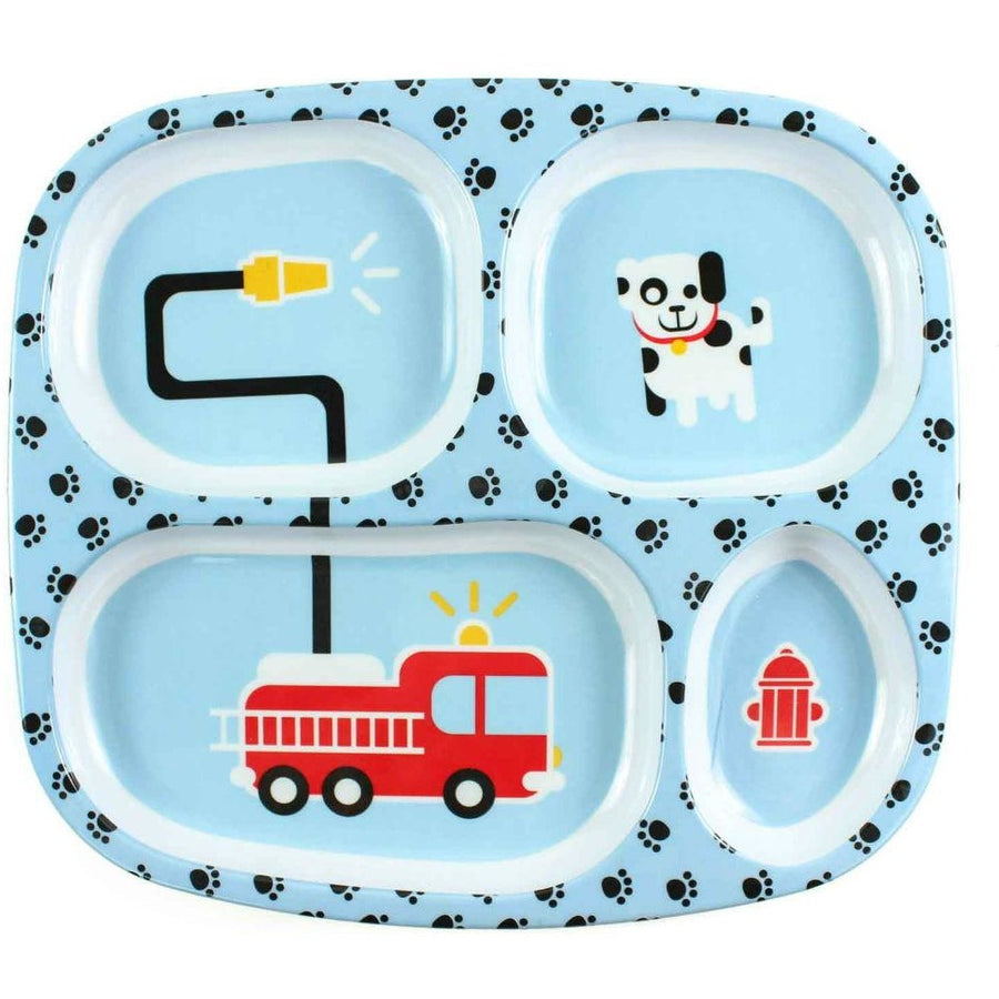 Bumkins - Melamine Divided Plate - Fire Truck