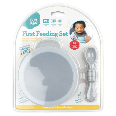 Bumkins - Silicone Grip First Foods Bowl Set - Grey