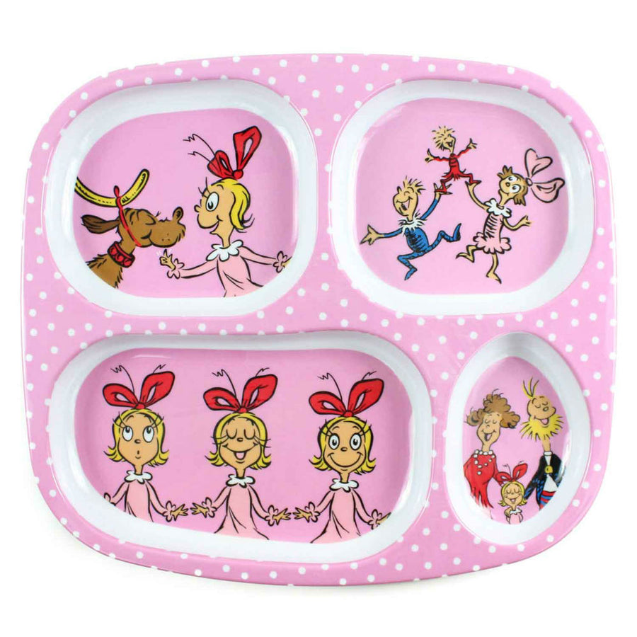 Bumkins - Melamine Divided Plate - Dr Seuss Cindy Lou