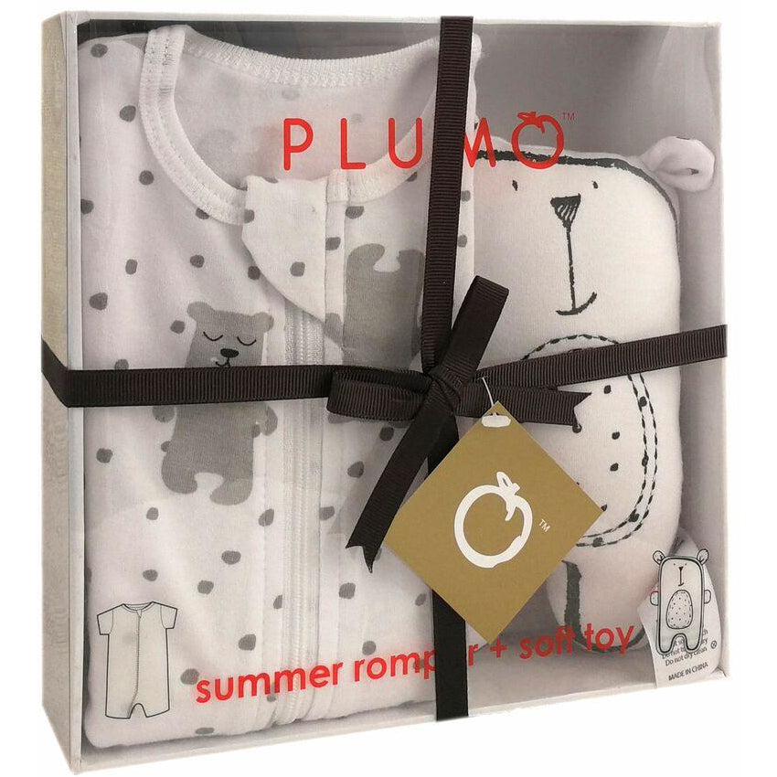 Plum Gift Pack - Baby Romper & Soft Toy - Bears - Clothing - Plum - Afterpay - Zippay Carry Them Close