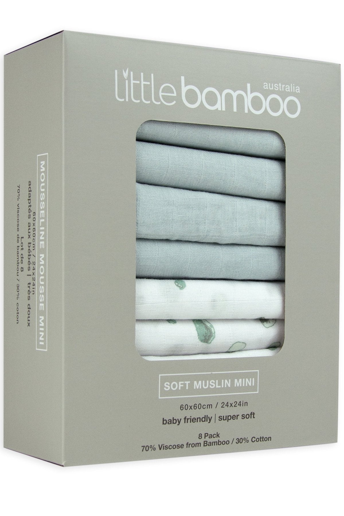 Little Bamboo - Mini Muslin (8pk) Whisper