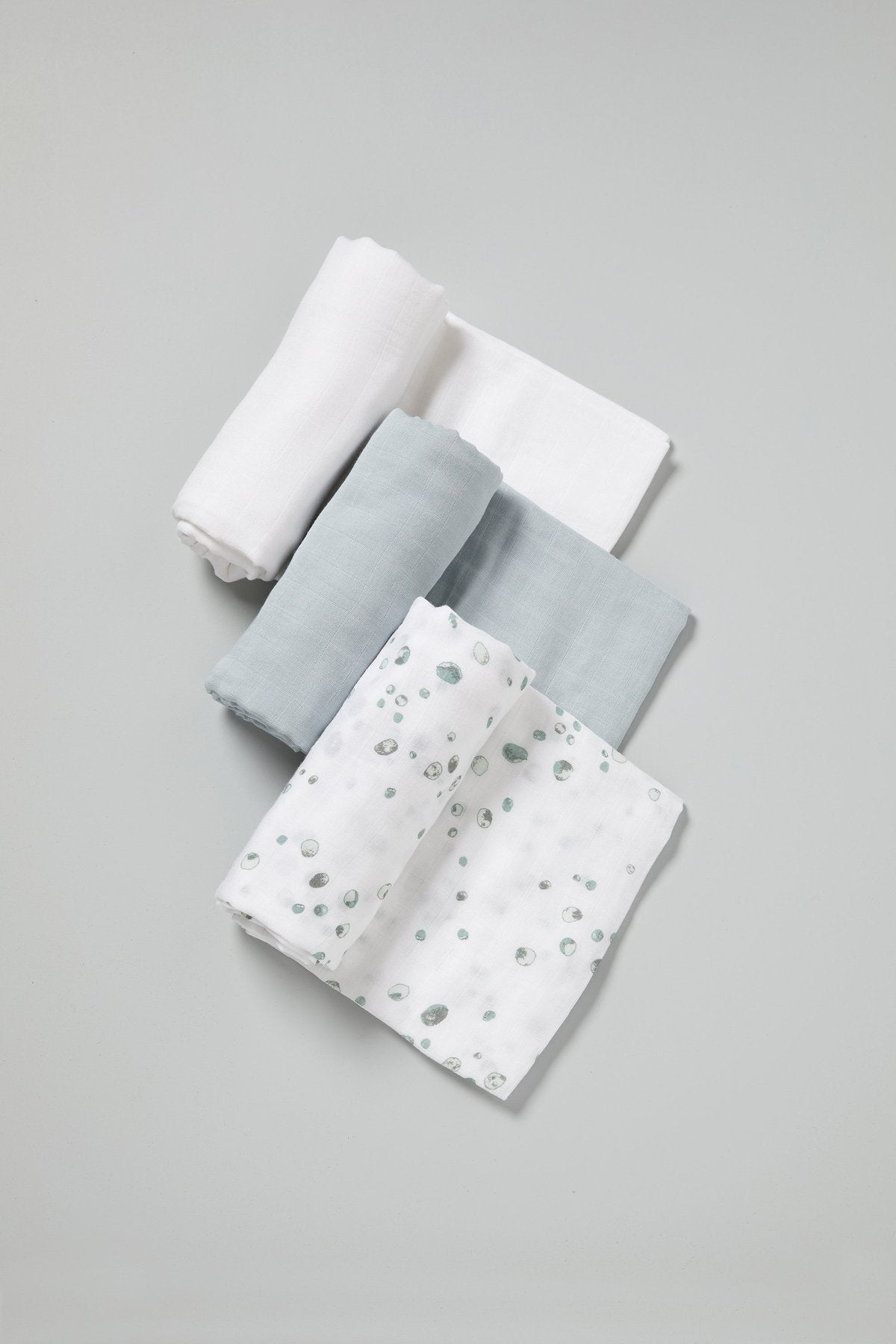 Little Bamboo - Bamboo Muslin Baby Swaddle Wraps 3Pk - Whisper (3Pk)
