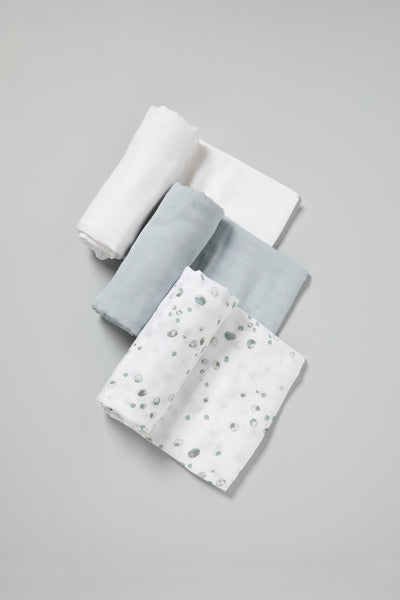 Little Bamboo - Bamboo Muslin Baby Swaddle Wraps 3Pk - Whisper (3Pk)