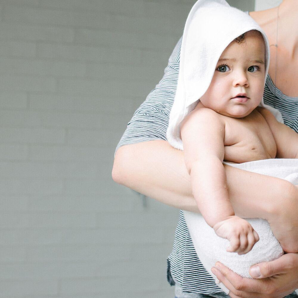Little Bamboo - Hooded Towel White - Bath - Little Bamboo - Afterpay - Zippay Carry Them Close