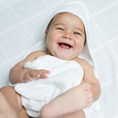 Little Bamboo - Hooded Towel White - Bath - Little Bamboo - Afterpay - Zippay Carry Them Close