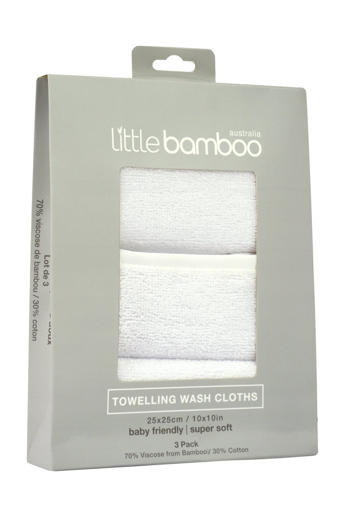 Little Bamboo - Towelling Washers (3pk) Natural