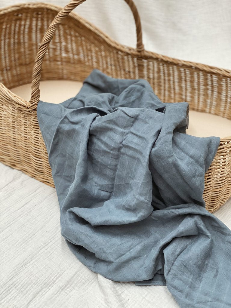 Snuggle Hunny Kids - Organic Muslin Wrap - French Blue