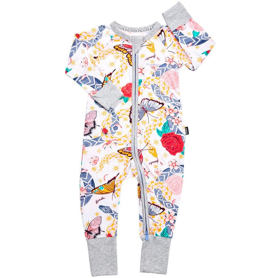Bonds - Zip Wondersuit - ABBYS ROSE GARDEN (grey Trim)