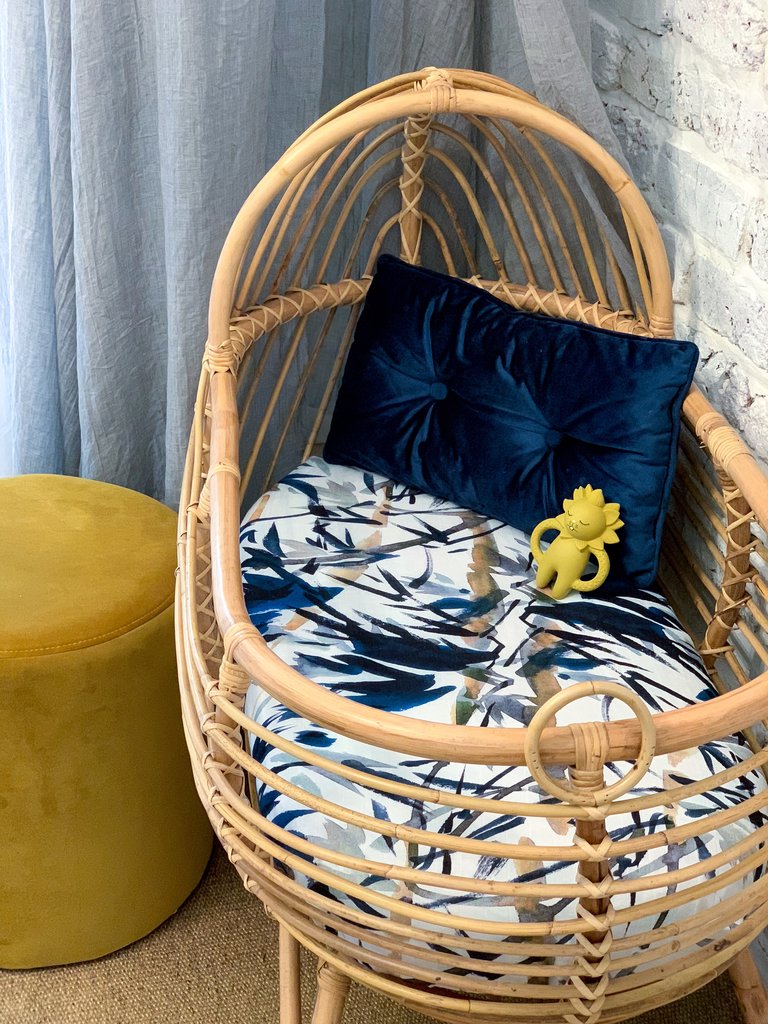 Pop Ya Tot - Cotton Muslin Bassinet Sheet - Blue Bamboo