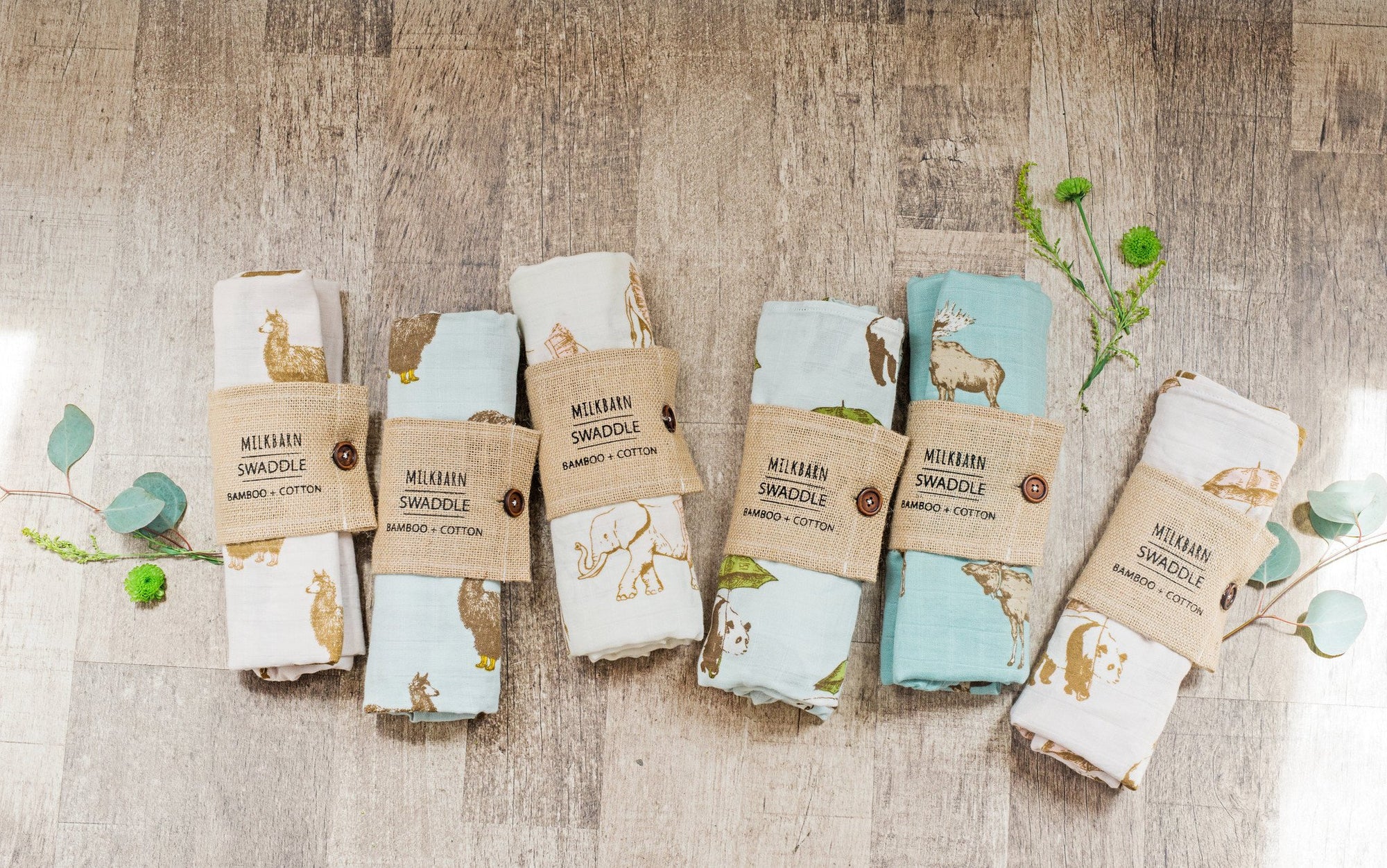 Milkbarn - Bamboo Baby Swaddle - Bow Tie Moose