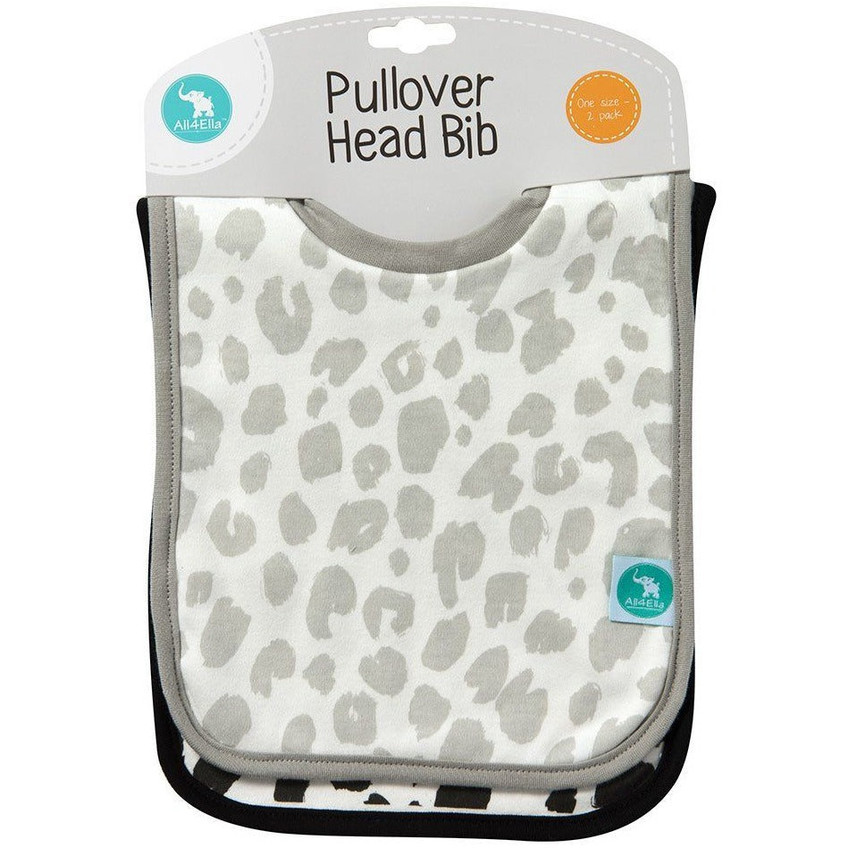 All4Ella Bibs Pull over Head (Set 2) - Leopard Black - Clothing - All4Ella - Afterpay - Zippay Carry Them Close
