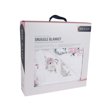Bebe Au Lait - Muslin Snuggle Blanket - Bunny Tails & Garland