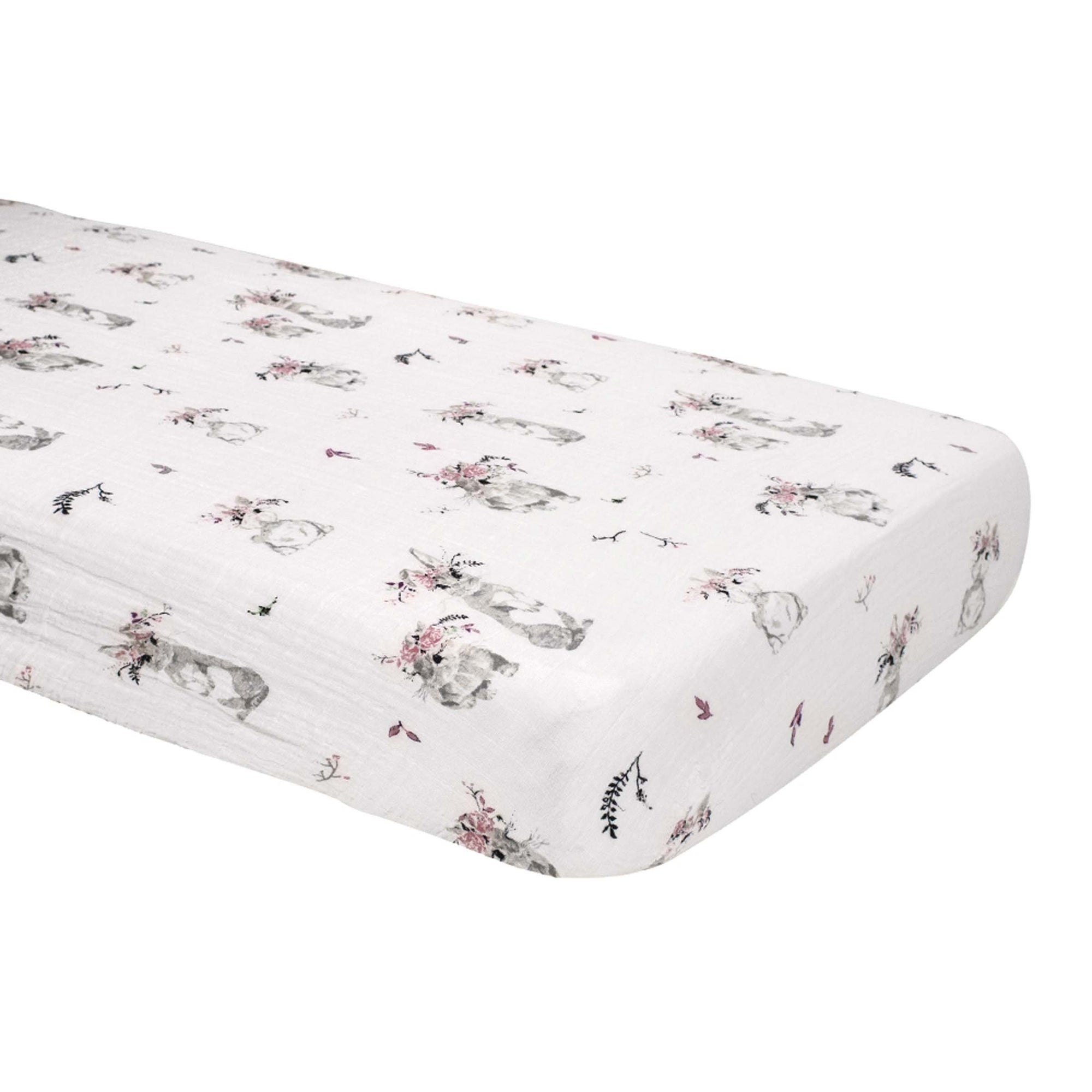 Bebe Au Lait - Muslin Cot Sheet - Bunny Tails
