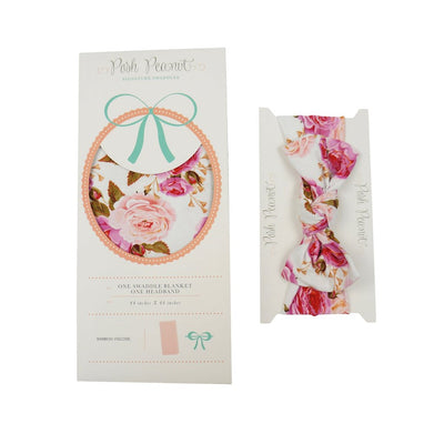 Posh Peanut - Bamboo Baby Swaddle Set - Pink Rose