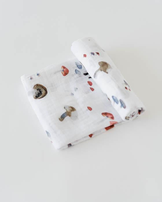 Little Unicorn - Cotton Muslin Baby Swaddle - Mushroom
