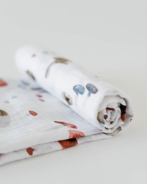 Little Unicorn - Cotton Muslin Baby Swaddle - Mushroom