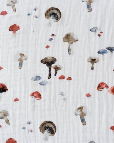 Little Unicorn - Cotton Muslin Baby Swaddle - Mushroom
