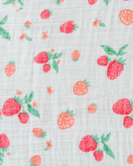 Little Unicorn - Cotton Muslin Baby Swaddle - Strawberry