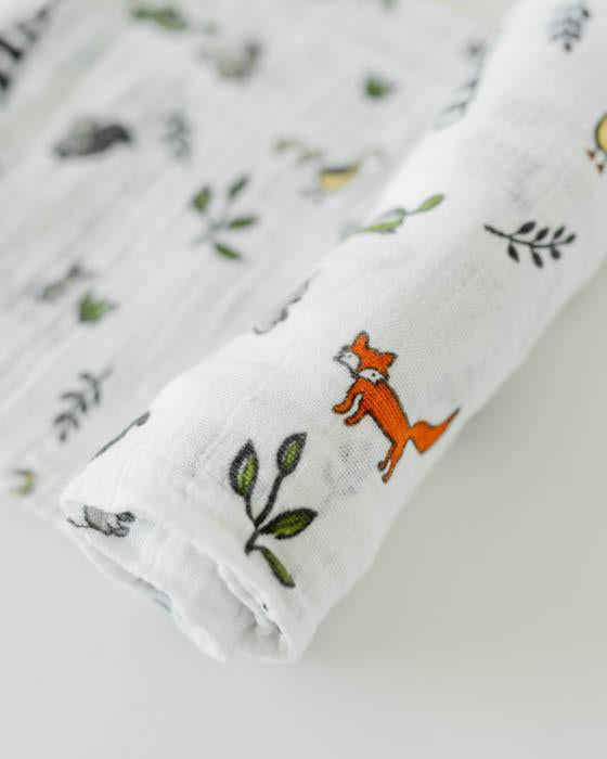 Little Unicorn - Cotton Muslin Baby Swaddle - Forest Friends