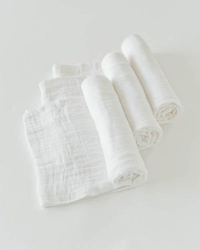 Little Unicorn - Cotton Muslin Baby Swaddle (Set 3) - White