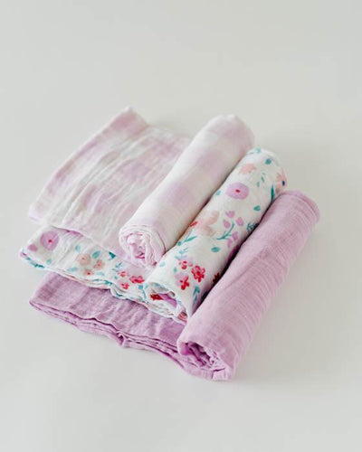 Little Unicorn - Cotton Muslin Baby Swaddle (Set 3) - Morning Glory