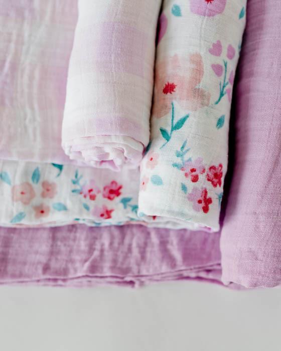 Little Unicorn - Cotton Muslin Baby Swaddle (Set 3) - Morning Glory