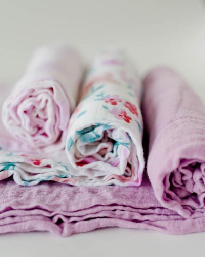 Little Unicorn - Cotton Muslin Baby Swaddle (Set 3) - Morning Glory