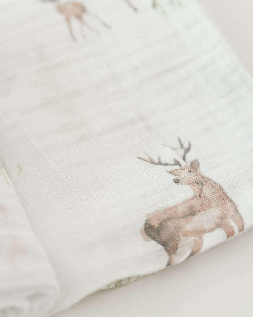 Little Unicorn - Cotton Muslin Baby Swaddle - Oh Deer