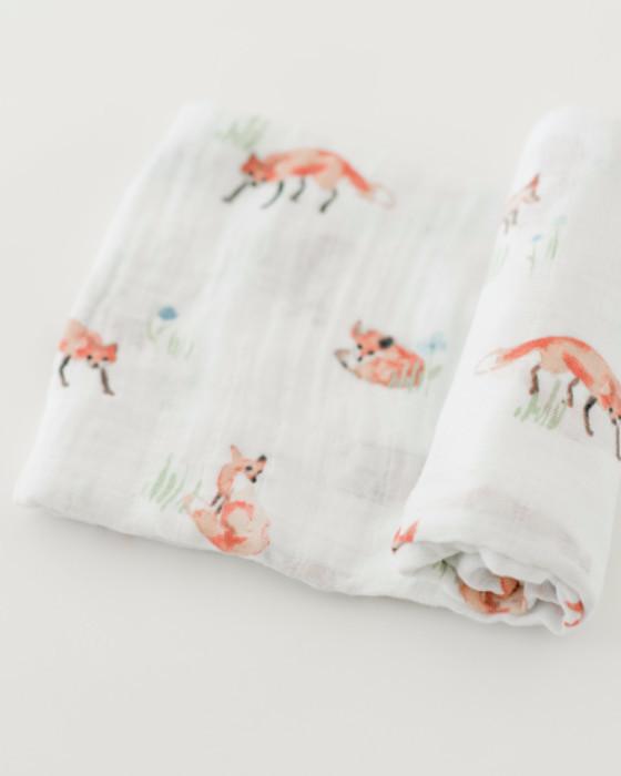 Little Unicorn - Cotton Muslin Baby Swaddle - Fox