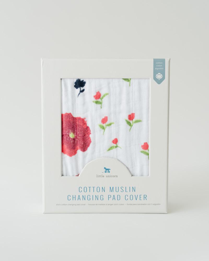 Little Unicorn - Changing Pad Cover - Summer Poppy