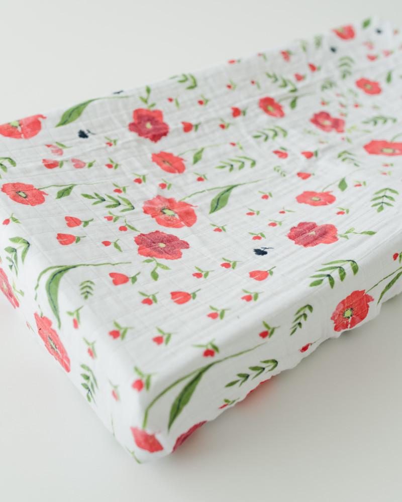 Little Unicorn - Changing Pad Cover - Summer Poppy