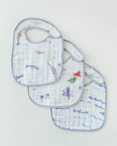 Little Unicorn - Snap Bib 3 Set - Ocean Friends