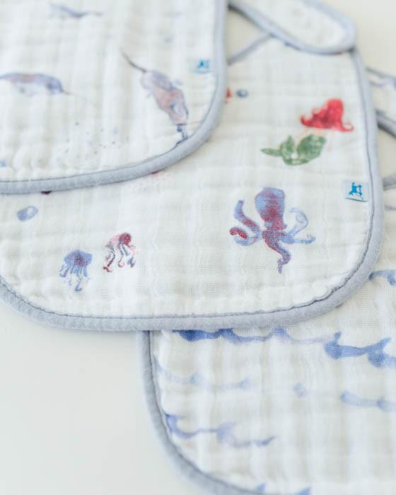 Little Unicorn - Snap Bib 3 Set - Ocean Friends